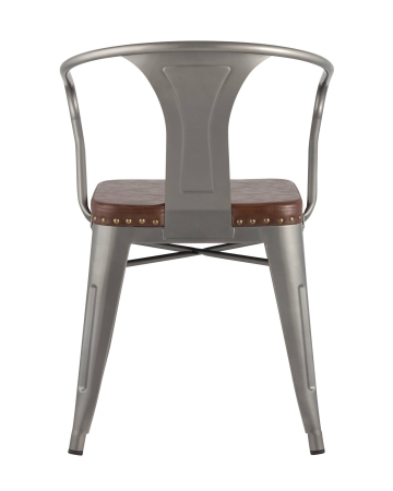 Стул TOLIX ARMS SOFT с подлокотниками серебристый