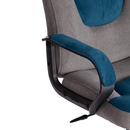 Кресло NEO 2 флок, серый и синий