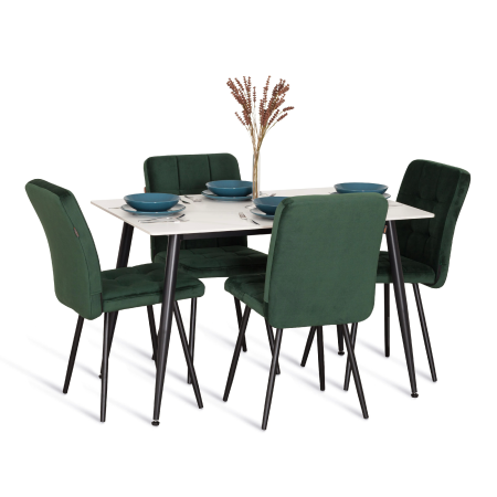Стул обеденный Medeo зеленый велюр