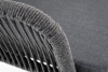 "Лион" стул плетеный из роупа, каркас алюминий серый (RAL7022) муар, роуп серый круглый, ткань серая 017