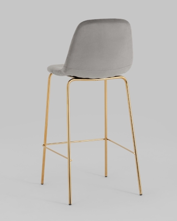 Стул барный Валенсия SN велюр серый золотые ножки 2 шт.