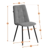 Стул обеденный Asti серый, ткань и металл, мягкое сиденье, без подлокотников