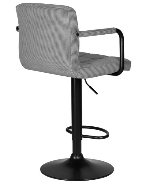 Стул барный KRUGER ARM BLACK серый вельвет Стул барный KRUGER ARM BLACK серый вельвет
