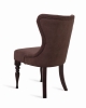 Деревянное кресло Вальс темный тон с коричневой обивкой