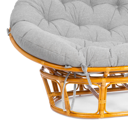 Диван MAMASAN/МАМАСАН 23/02 W, с подушкой, серый, светлое дерево