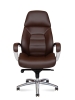 Кресло руководителя Porsche коричневая экокожа с алюминиевой крестовиной