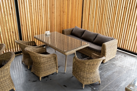 "Кальяри" диван из искусственного ротанга (гиацинт) трехместный, цвет соломенный фото в интернет-магазине Stoolmarket