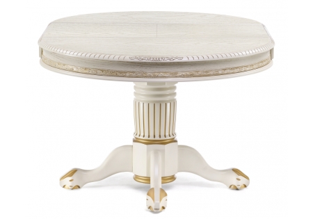 Стол деревянный Альфред крем, золотая патина