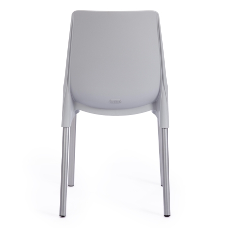 Стул GENIUS (mod 75) металл и пластик, 46x56x84cм, серый, ножки хром