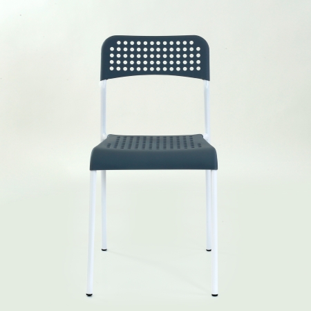 Стул UNO серое сиденье, корпус белый стопируемый