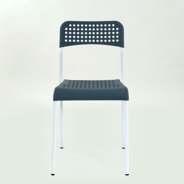 Стул UNO серое сиденье, корпус белый стопируемый Стул UNO серое сиденье, корпус белый стопируемый