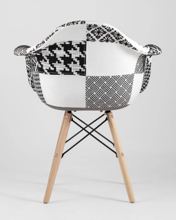 Кресло DSW пэчворк черно-белое