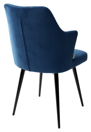 Стул HERMAN 360 градусов, синий #29 велюр, черный каркас