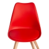 Стул TULIP (mod. 73-1) пластик, экокожа, дерево, красный и светлое дерево
