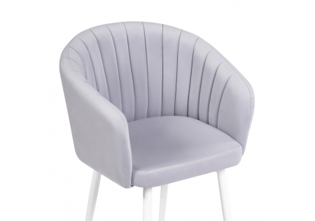 Стул на металлокаркасе Моншау крутящийся велюр velutto 49, белый