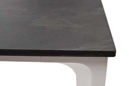 "Малага" обеденный стол из HPL 90х90 см, цвет "серый гранит", каркас белый