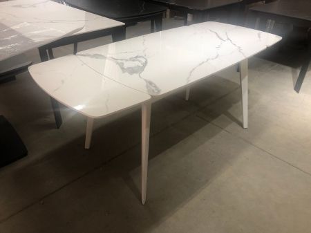Стол ELIOT 120 GLOSS STATUARIO WHITE SINTERED STONE, WHITE
