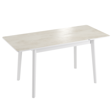 Стол кухонный Бейсик-6Д хромикс белый/белый