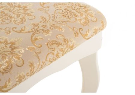 Банкетка Амадео молочная с узором на сиденье