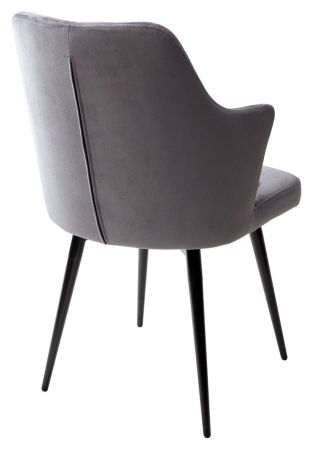 Стул HERMAN 360 градусов, серый #27 велюр, черный каркас