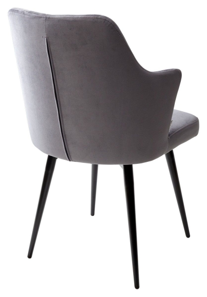 Стул HERMAN 360 градусов, серый #27 велюр, черный каркас