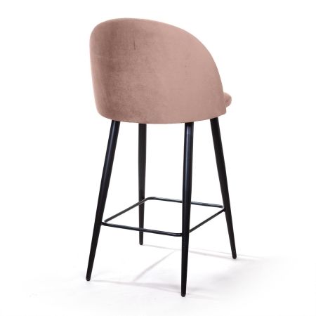 Стул полубарный Thomas бархат бежевый