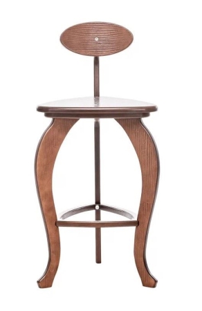 Стул барный 3 ножки гнутые орех