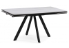 Керамический стол Вилли 140(200)х80 белый мрамор, черный