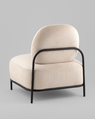 Кресло Стоун велюр рельефный молочный