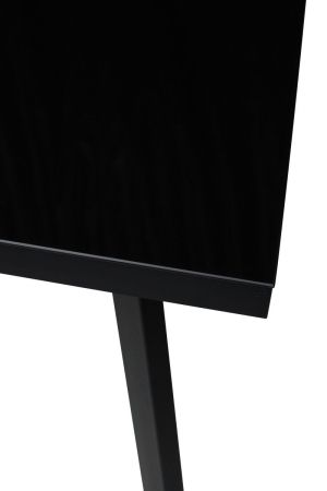 Стол ФИН 120 черный, стекло, черный каркас