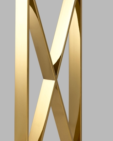 Консоль КРОСС 115*30 золото стекло дым