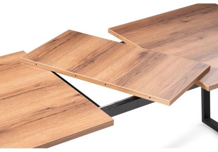 Стол деревянный Лота Лофт 140*25 мм дуб делано темный, матовый черный