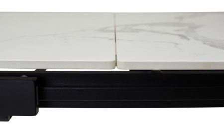 Стол CORNER 120 GLOSS STATUARIO WHITE SINTERED STONE, BLACK