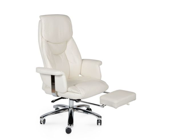 Кресло офисное Парламент ivory, сталь и хром, слоновая кость, кожа Кресло офисное Парламент ivory, сталь и хром, слоновая кость, кожа