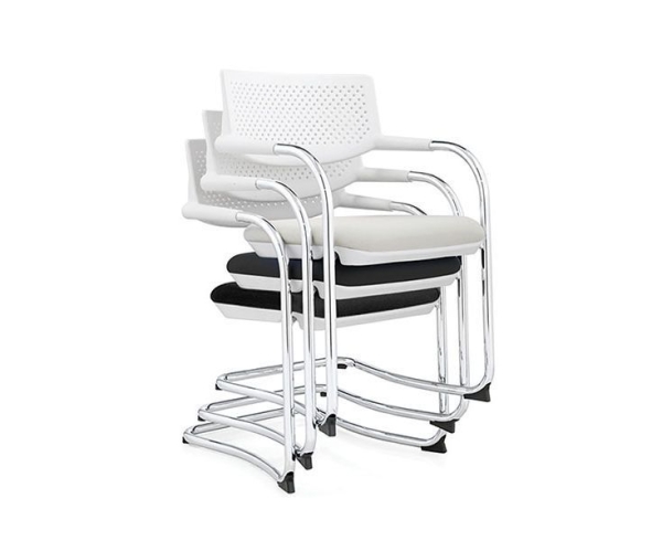 Кресло офисное Самба белый CF хром, белый пластик, черная ткань Кресло офисное Самба белый CF хром, белый пластик, черная ткань