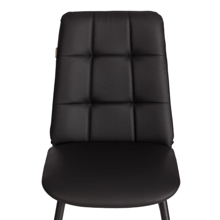 Стул обеденный Asti черный, экокожа и металл, мягкое сиденье, без подлокотников