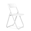 Стул N-296 складной белый пластик, белый каркас
