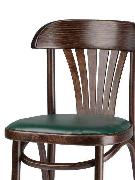 Стул Астра с мягким сиденьем темный тон, экокожа зеленая