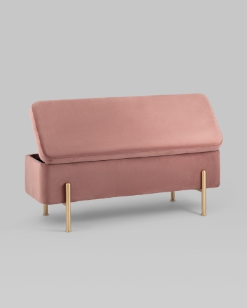 Банкетка Болейн с ящиком велюр розовый