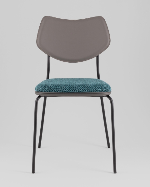 Стул обеденный Casey темно-бирюзовый с серой экокожей