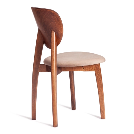 Стул DIAMANTE мягкое сидение, ткань и дерево, коричневый