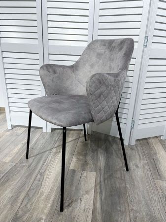 Стул AMARETTO VBP203 античный cеребристо-серый, велюр без пальчикового эффекта, черный каркас