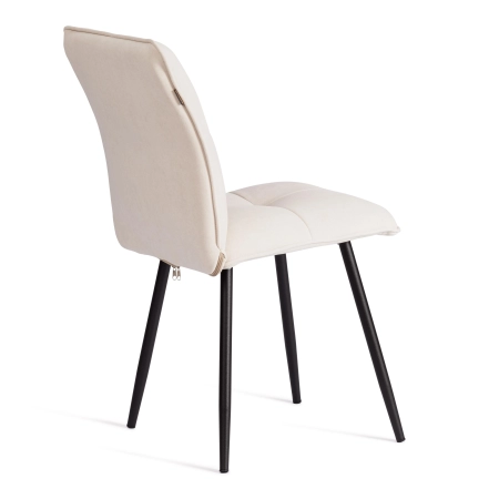 Стул обеденный Sweet белый и серый, ткань и металл, мягкое сиденье, без подлокотников