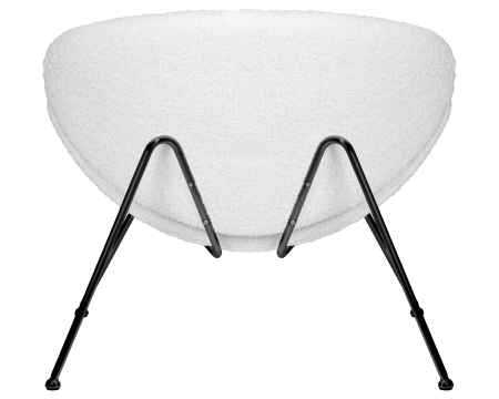 Кресло дизайнерское EMILY, белый (букле) ткань, черное основание