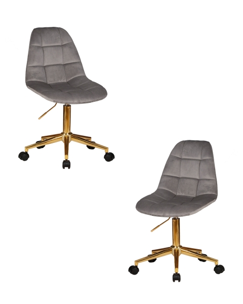 Набор 2 шт Офисное кресло для персонала MONTY GOLD, серый велюр (MJ9-75)