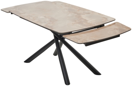 Стол RIVOLI 140 GLOSS AMBER JADE SOLID CERAMIC, BLACK