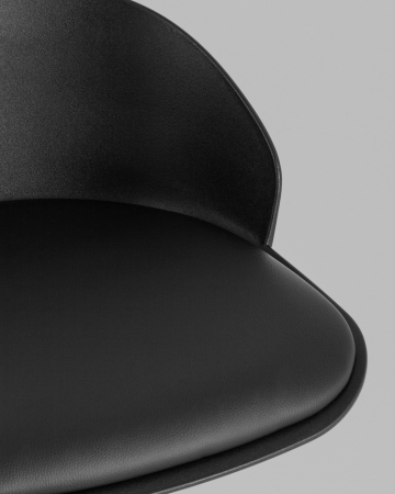 Стул барный Глайс черный PU черная ножка фото в интернет-магазине Stoolmarket