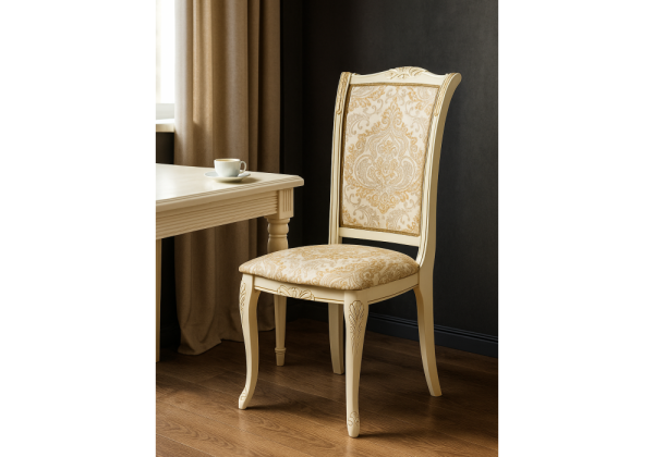 Стул деревянный Керия слоновая кость, золото патина