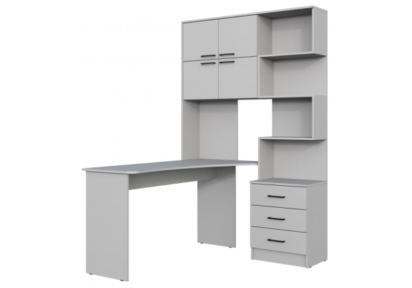 Компьютерный стол Эльброни левый шиншилла серая