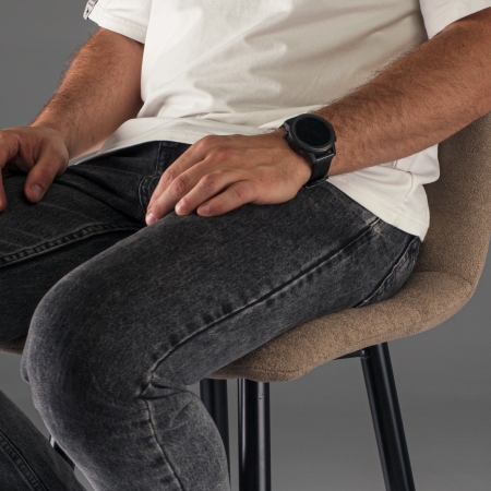 Стул полубарный Base букле коричневый MOSS 292 60см